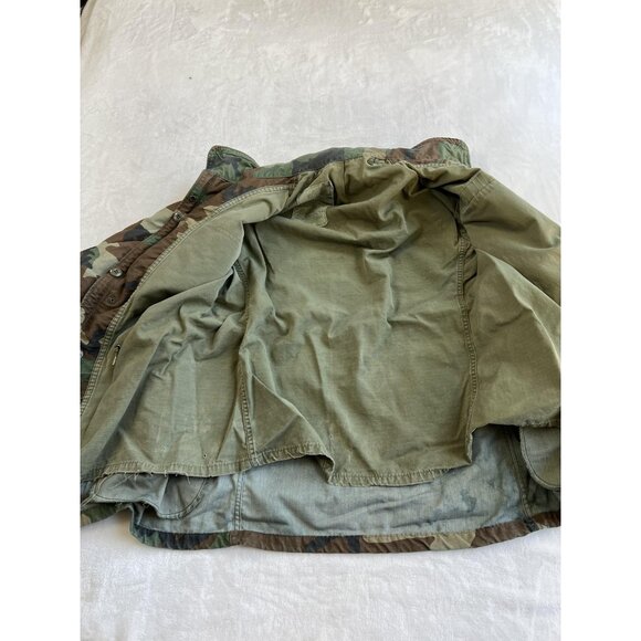 Vintage US Army Jacket Mens Small M65 Woodland Camo Cold Weather Military 90s - Picture 10 of 14